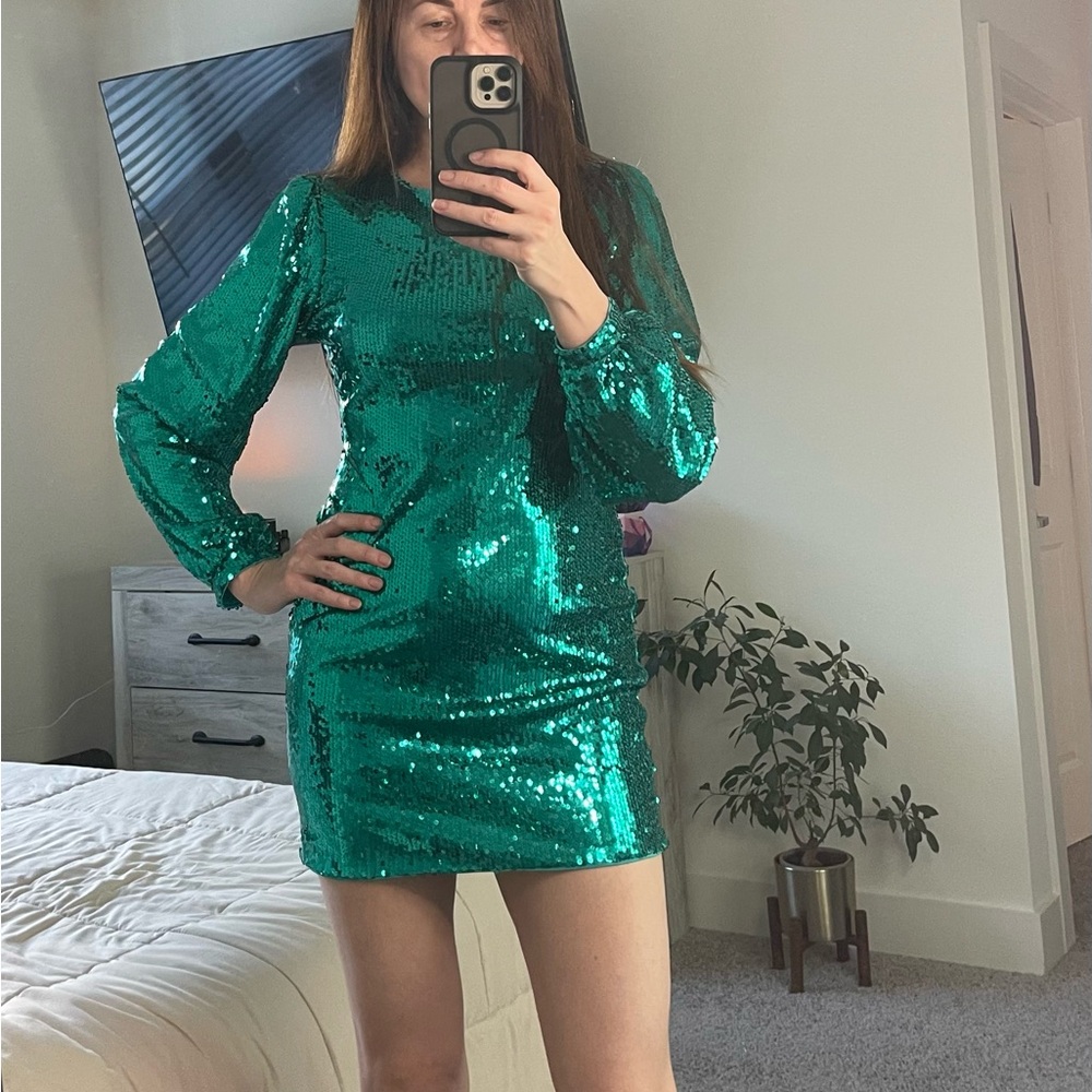 VICI  Teal Sequin mini dress